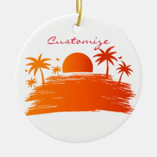 Adorno De Cerámica Beach Sunrise Sunset Thunder_Cove