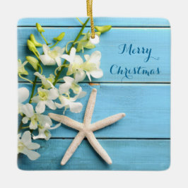 Adorno De Cerámica Beach Themed Christmas Ornaments Square Starfish