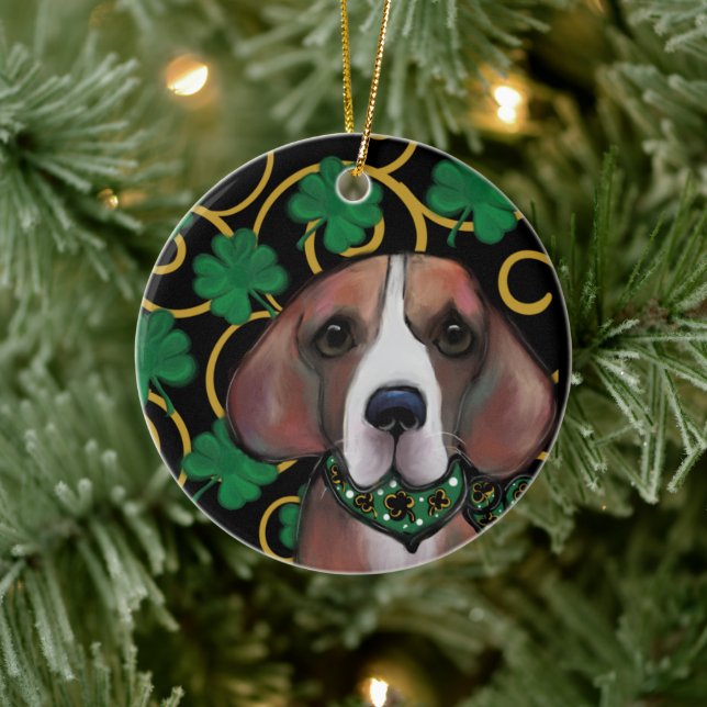 Adorno De Cerámica Beagle (Árbol)