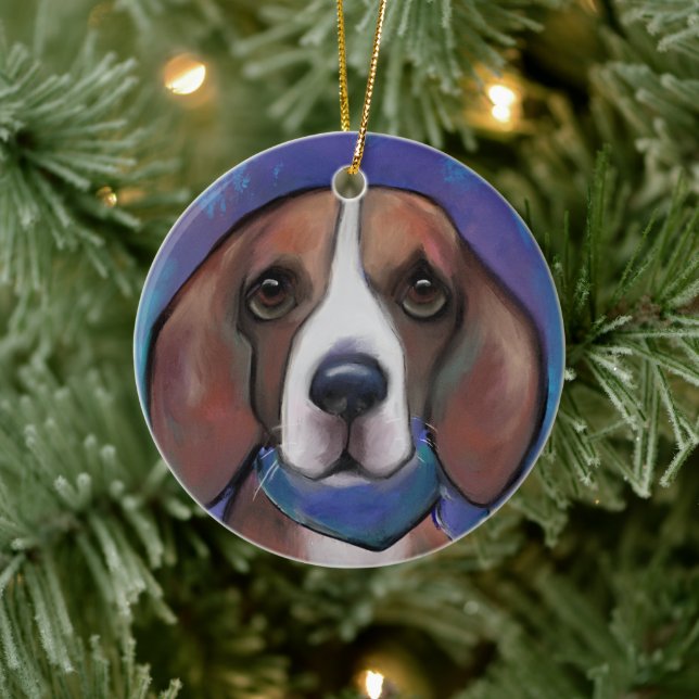 Adorno De Cerámica Beagle   (Árbol)