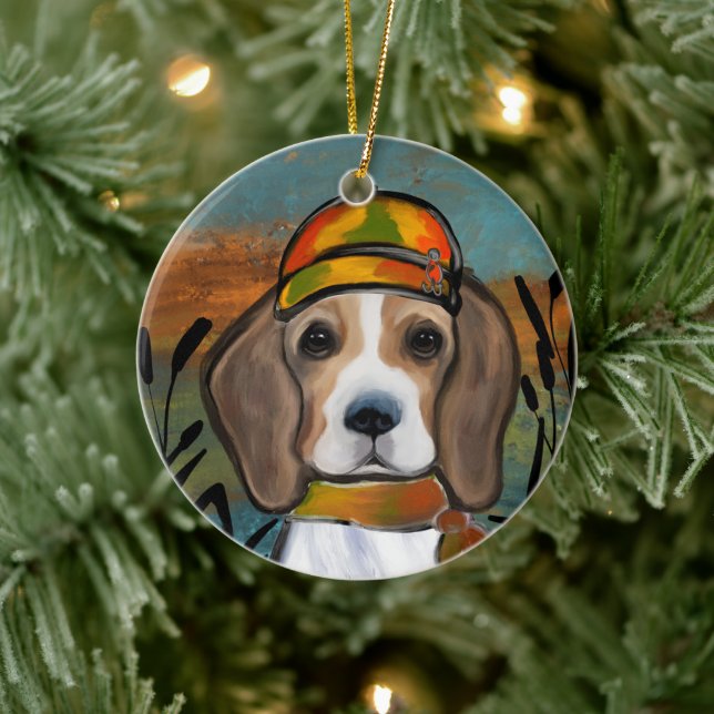 Adorno De Cerámica Beagle (Árbol)