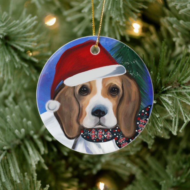 Adorno De Cerámica Beagle     (Árbol)