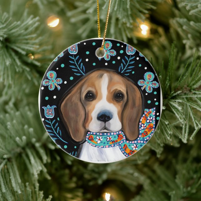Adorno De Cerámica Beagle        (Árbol)