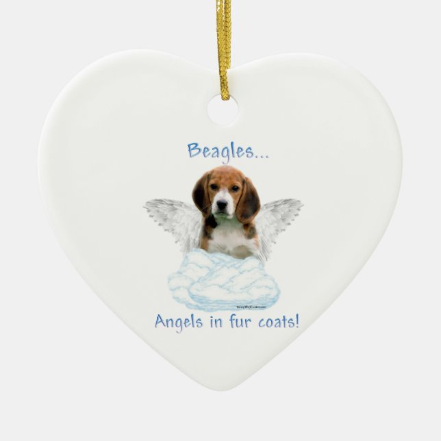 Adorno De Cerámica Beagle Angel (Frente)
