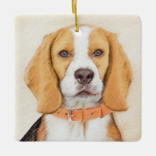 Adorno De Cerámica Beagle Hound Dog Pintura original de animales