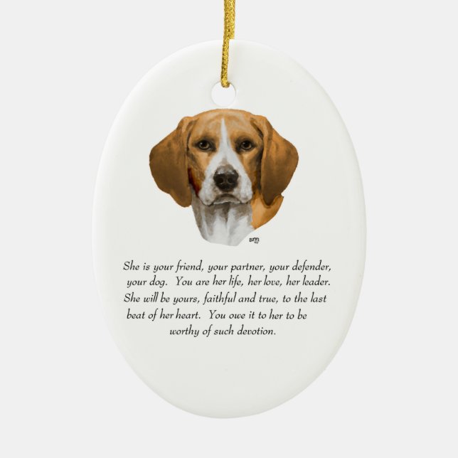 Adorno De Cerámica Beagle Keepsake (Frente)