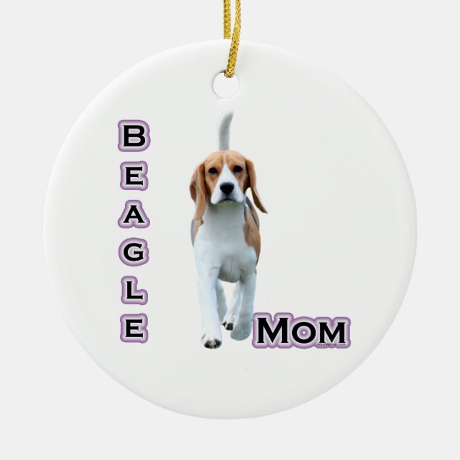 Adorno De Cerámica Beagle Mom 4 - Keychain (Frente)