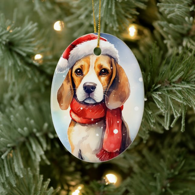 Adorno De Cerámica Beagle Navidades (Árbol)