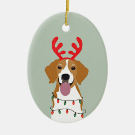Adorno De Cerámica Beagle Navidades Dog Merry Woofmas