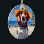Adorno De Cerámica Beagle on Beach, regalo de verano para los amantes<br><div class="desc">¿Buscando el regalo de verano perfecto para un amante del perro? No hay más que fijarse en este impresionante diseño de escena de Dog on beach. Este diseño llamativo capta el espíritu lúdico de esta amada raza mientras se frota sobre la arena y se toma el sol y el surf....</div>
