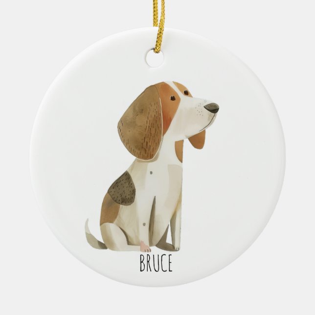 Adorno De Cerámica Beagle Ornament (Frente)