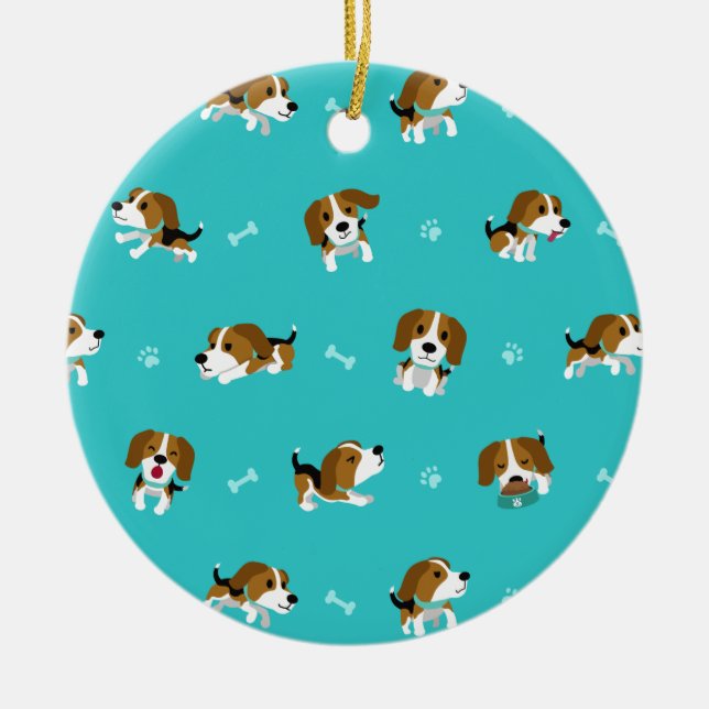 Adorno De Cerámica Beagle Personalizado (Frente)