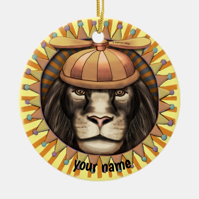 Adorno De Cerámica Beanie Lion (Frente)