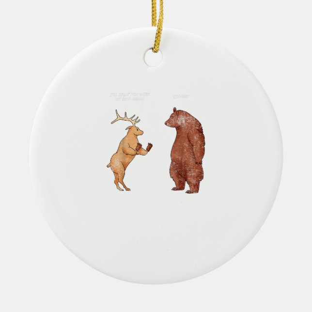 Adorno De Cerámica Bear Hands Oh Deer Funny Sayings Pun Gift Ornament (Frente)