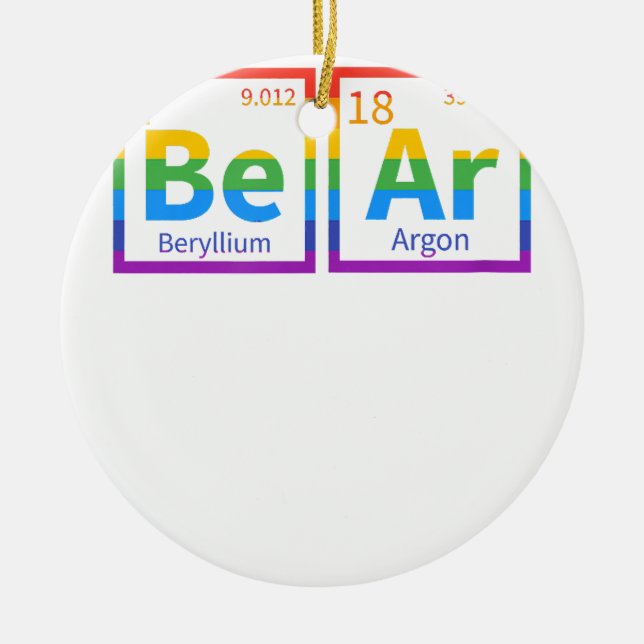 Adorno De Cerámica Bear tabla periódica oso oso gay oso orgullo LGBT  (Frente)