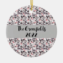 Adorno De Cerámica Beatrice Watercolor Floral Personalizado de vacaci