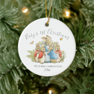 Adorno De Cerámica Beatrix Potter Peter Rabbit, los primeros Navidade
