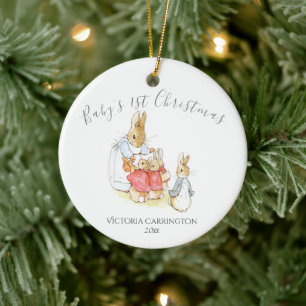Adorno De Cerámica Beatrix Potter Peter Rabbit, los primeros Navidade