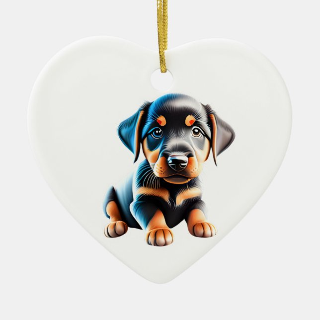 Adorno De Cerámica Beauceron Puppy personalizado (Frente)