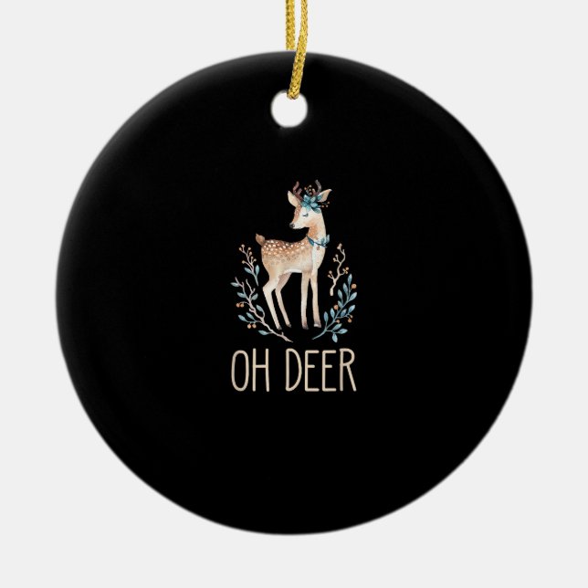 Adorno De Cerámica Beautiful Funny Deer Oh Deer Modern Design (Frente)