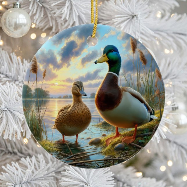 Adorno De Cerámica Beautiful Mallard Ducks Keepsake (Subido por el creador)