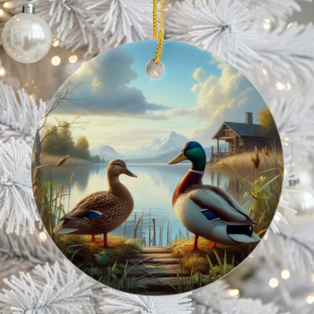 Adorno De Cerámica Beautiful Mallard Ducks Keepsake (Subido por el creador)
