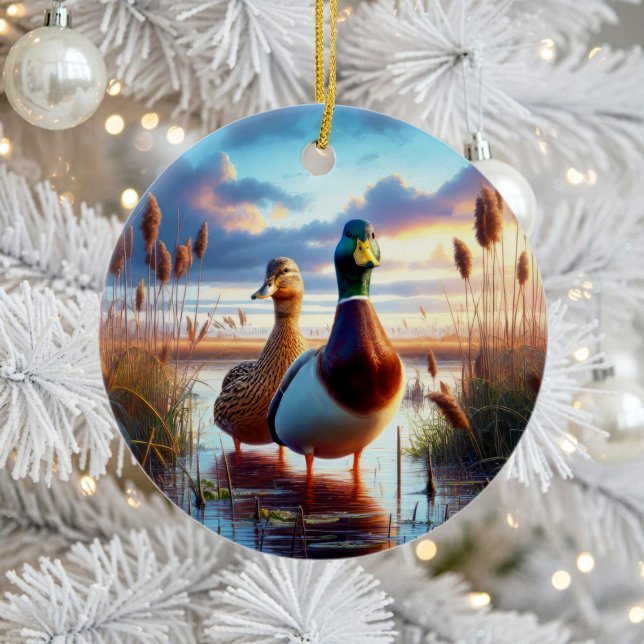 Adorno De Cerámica Beautiful Mallard Ducks Keepsake (Subido por el creador)