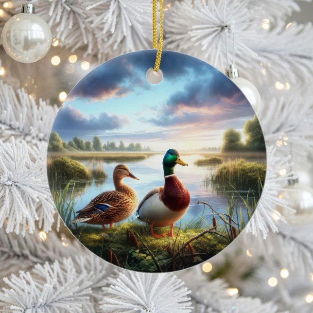 Adorno De Cerámica Beautiful Mallard Ducks Keepsake (Subido por el creador)