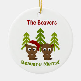 Adorno De Cerámica ¡Beaver-y Merry! Navidades Beavers