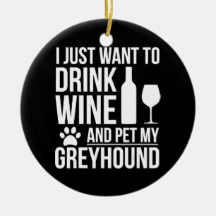 Adorno De Cerámica Beba mascota de vino mi amante del perro perro gri
