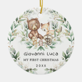 Adorno De Cerámica Bebé 1.ª Primera guirnalda navideña