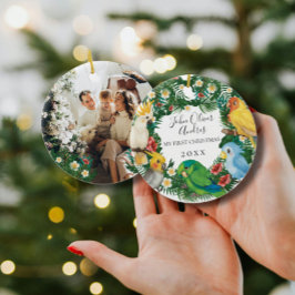 Adorno De Cerámica Bebé 1.ª Primera Navidad Tropical Exótico