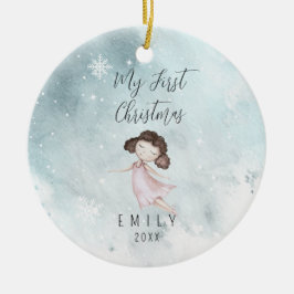 Adorno De Cerámica Bebé 1.ª Primera Niña De Navidad