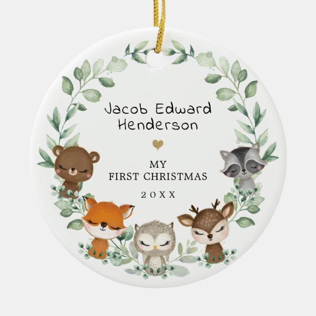 Adorno De Cerámica Bebé 1.ᵉʳ Primeros animales de la vegetación de lo (Frente)