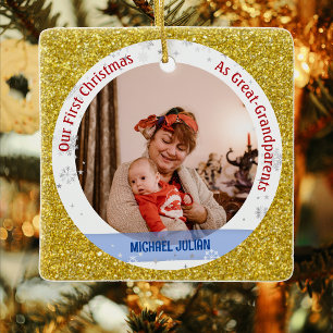 Adorno De Cerámica Bebé 1 Navidades como abuelos grandes 2 fotos
