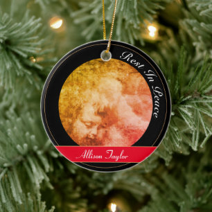 Adorno De Cerámica Bebé angelico y cielos tormentosos/Navidad vintag