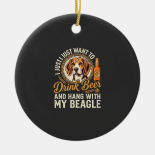 Adorno De Cerámica Bebe Cerveza Beagle Perro Cerveza Artesanal Botell