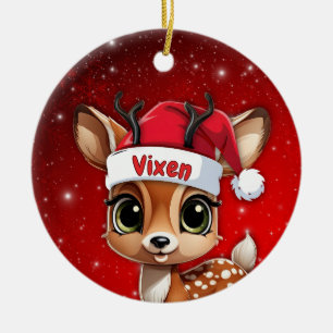 Adorno De Cerámica Bebé ciervo hembra, cervatillo, cierva, reno🦌 🎄