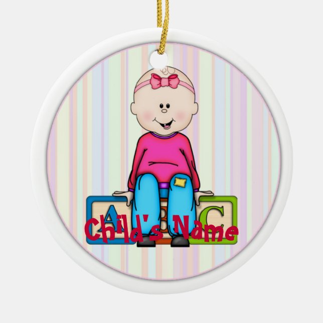 Adorno De Cerámica Bebé de ABC (Frente)