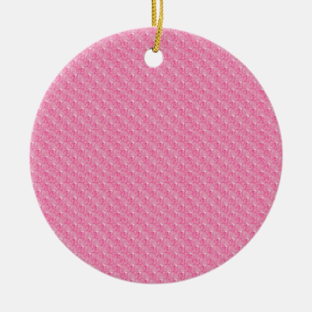 Adorno De Cerámica Bebé de patrón mosaico rosado (Frente)