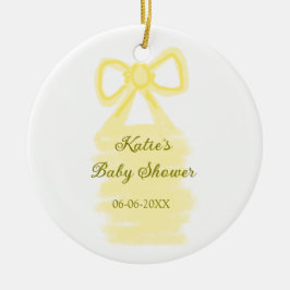 Adorno De Cerámica Bebé ducha amarillo arco acuático elegante moderno