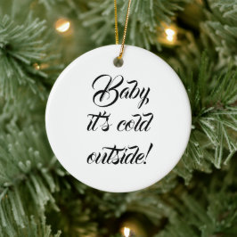 Adorno De Cerámica Bebé, hace frío afuera personalizados Navidades gr