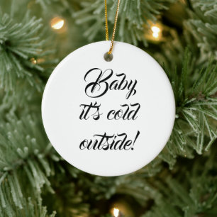 Adorno De Cerámica Bebé, hace frío afuera personalizados Navidades gr