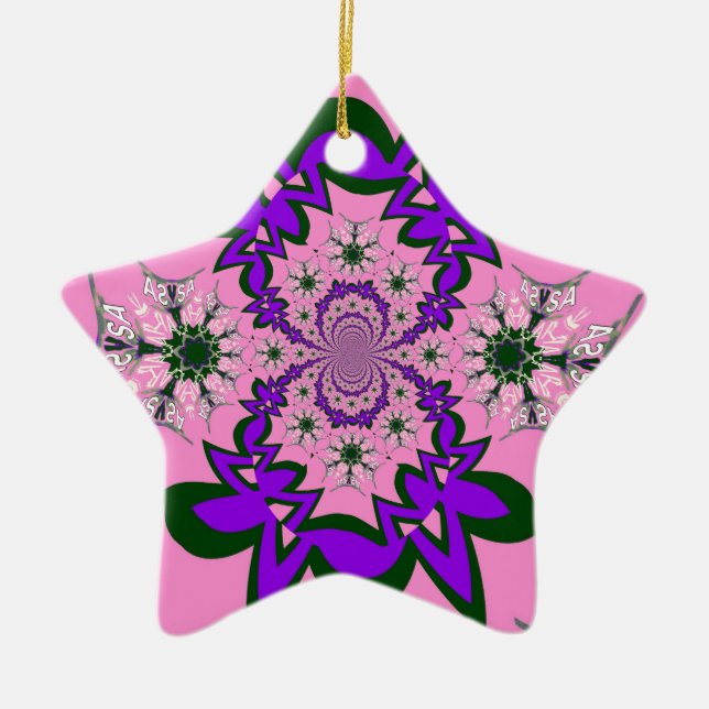 Adorno De Cerámica Bebé lindo Floral Rosa Morada Sombra Motif Art (Frente)