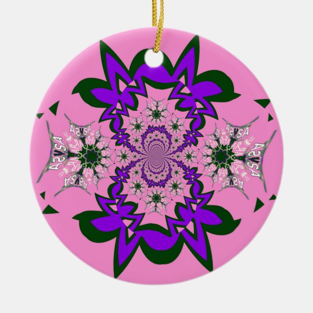Adorno De Cerámica Bebé lindo Floral Rosa Morada Sombra Motif Art (Frente)