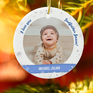 Adorno De Cerámica Bebé Niño Fotos Modernas 2 Primer Navidad Padrino