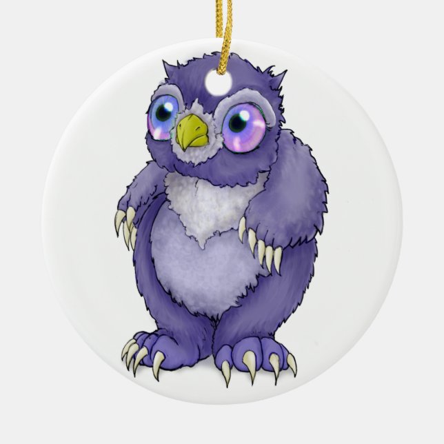 Adorno De Cerámica Bebé Owlbear (Frente)