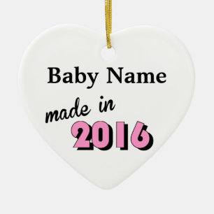Adorno De Cerámica Bebé personalizado Hecho En Rosa En 2016