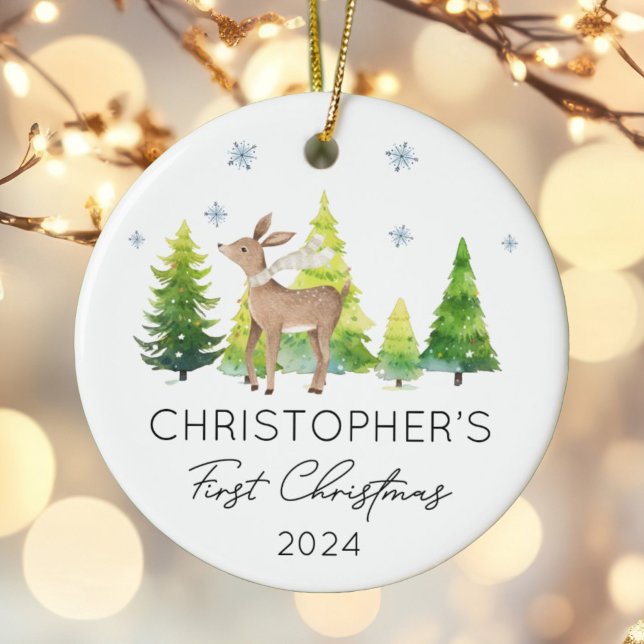 Adorno De Cerámica Bebé personalizado primer árbol festivo de Navidad (Subido por el creador)