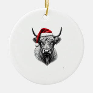 Adorno De Cerámica Bebé Ternero Highland Cow Navidad Regalos De Santa